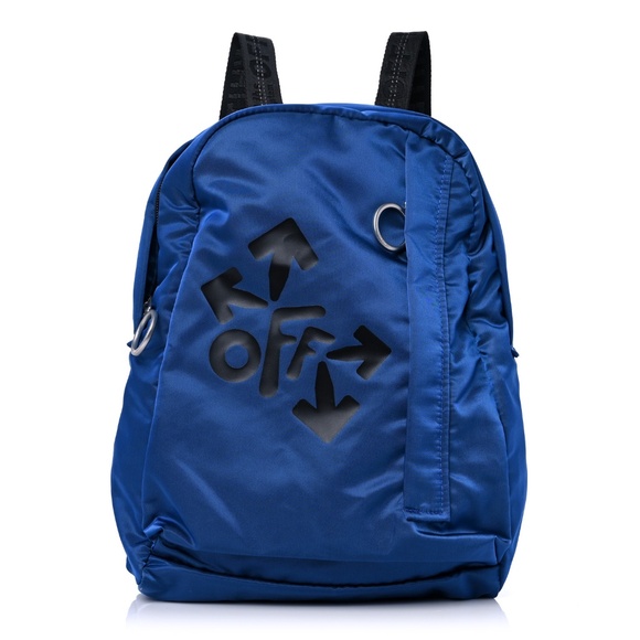 OFF-WHITECanvas Rounded Logo Mini Backpack Blue